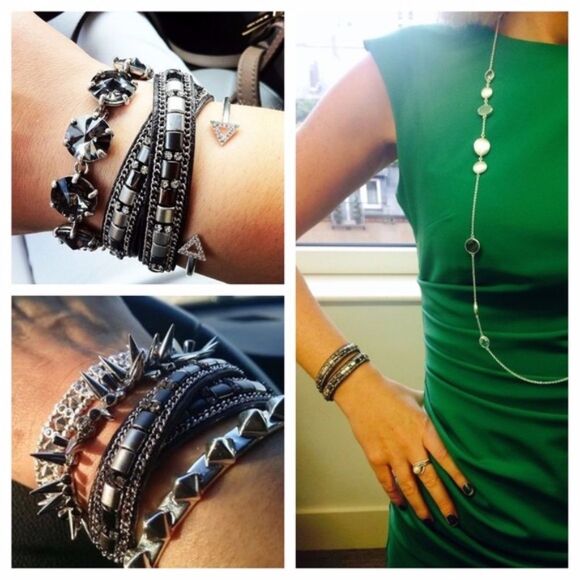 stella & dot ~ cady wrap bracelet hematite silver - Picture 4 of 6